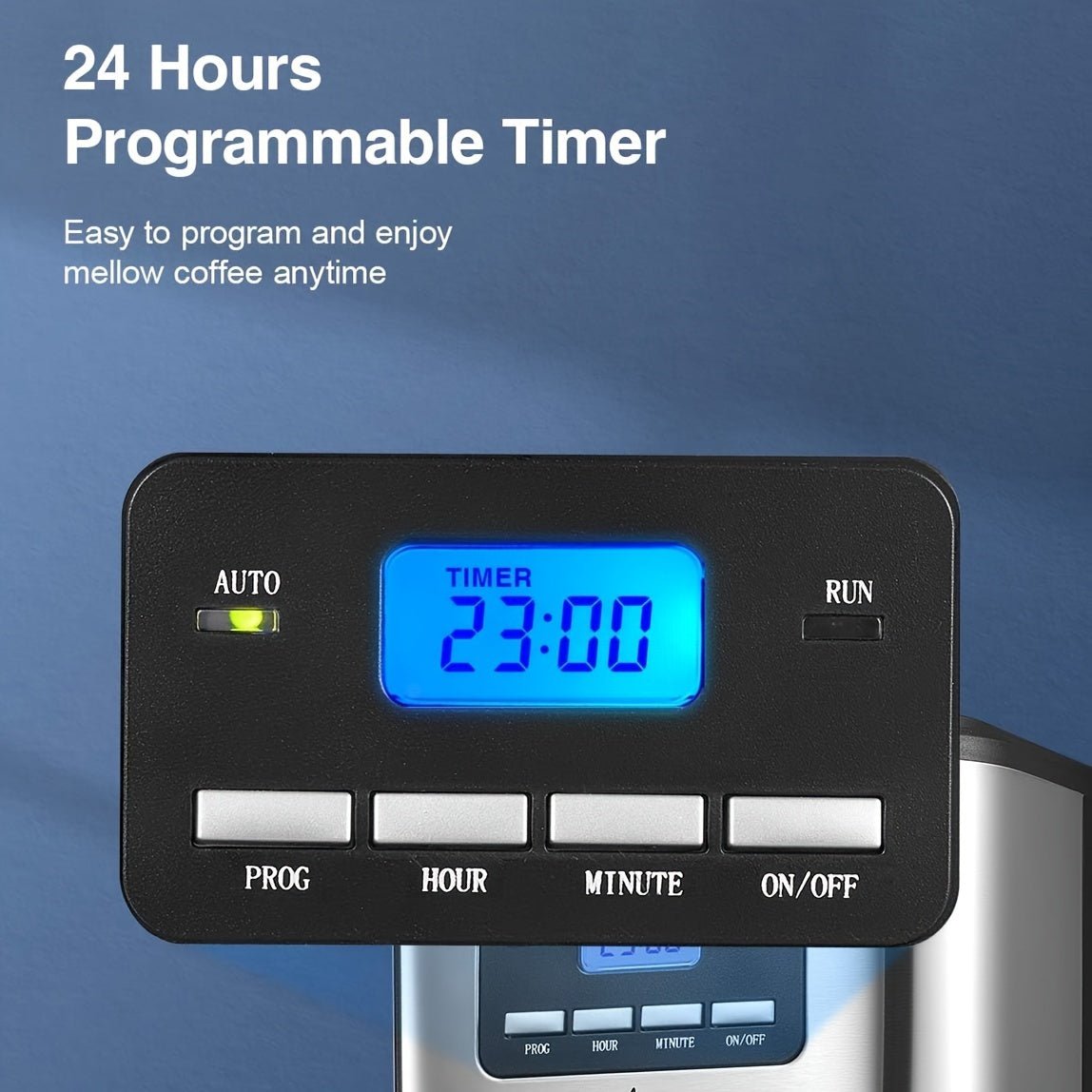Filter Coffee Machine, Programmable Drip Coffee Maker, Advanced Showerhead Technology, Fast Brewing & 24 Hours Timer & 40 Min Keep Warm Function, 1.5L Capacity, 12 Cup, - Coffee Zest online shop