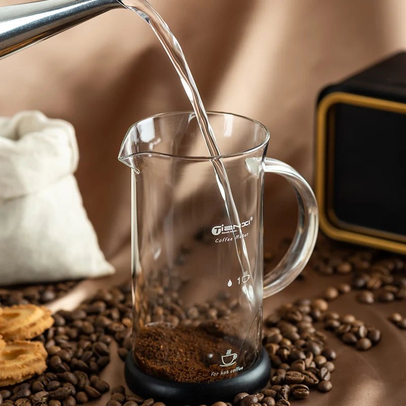French Press Coffee Pot Stainless Steel Glass Coffee Maker Multifunctional Hand Punch Pot Coffee Accessories - Coffee Zest online shop