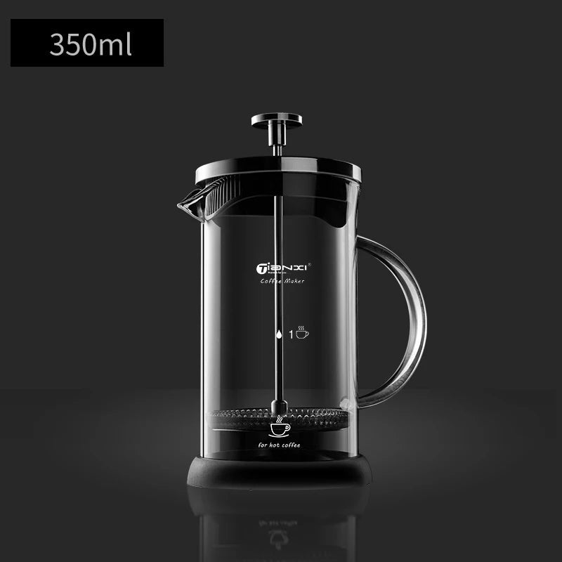 French Press Coffee Pot Stainless Steel Glass Coffee Maker Multifunctional Hand Punch Pot Coffee Accessories - Coffee Zest online shop
