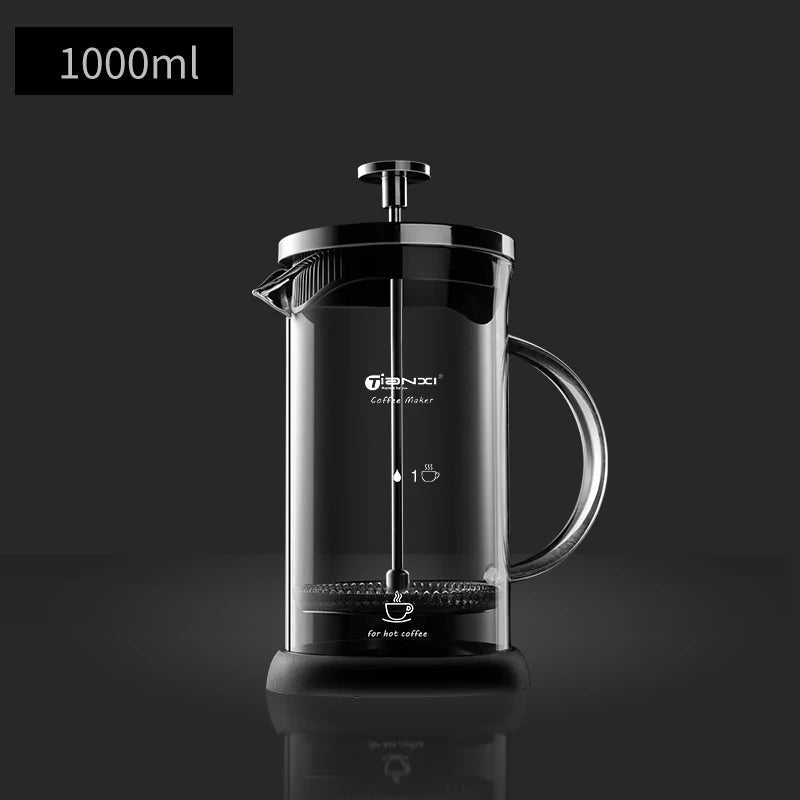 French Press Coffee Pot Stainless Steel Glass Coffee Maker Multifunctional Hand Punch Pot Coffee Accessories - Coffee Zest online shop