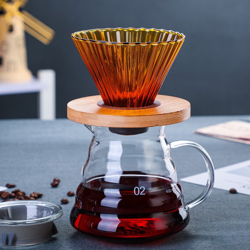 Handmade Japanese Brown Colored Mini Coffee Pot Set, Modern and Simple Household Manual Large Capacity Glass Coffee Pot - Coffee Zest online shop
