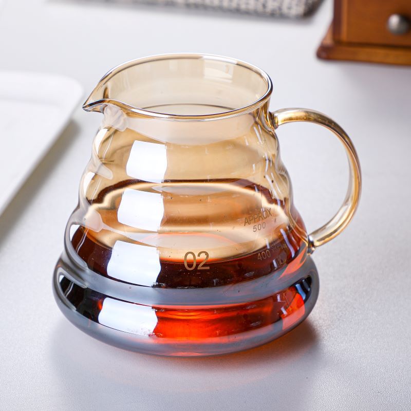 Handmade Japanese Brown Colored Mini Coffee Pot Set, Modern and Simple Household Manual Large Capacity Glass Coffee Pot - Coffee Zest online shop