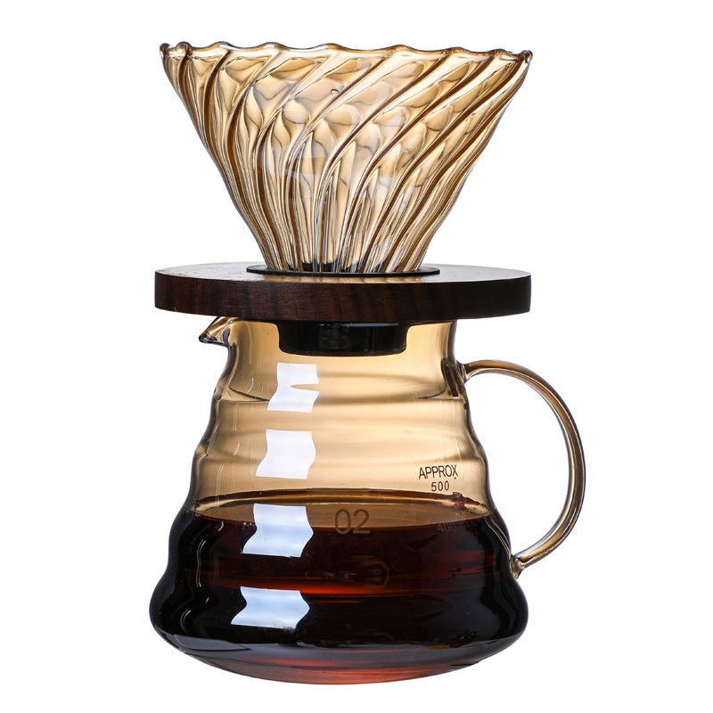 Handmade Japanese Brown Colored Mini Coffee Pot Set, Modern and Simple Household Manual Large Capacity Glass Coffee Pot - Coffee Zest online shop