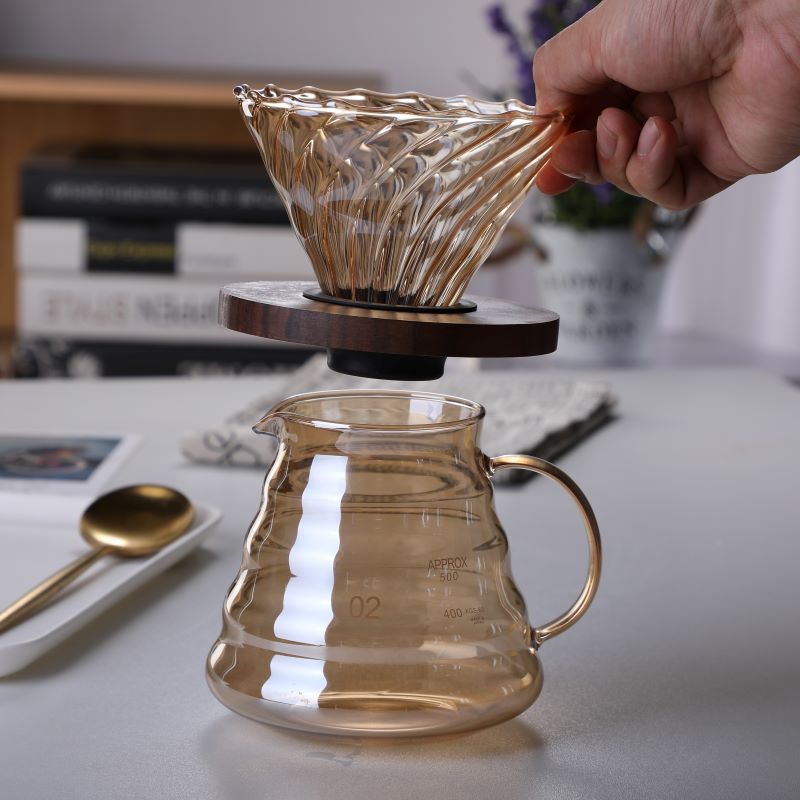 Handmade Japanese Brown Colored Mini Coffee Pot Set, Modern and Simple Household Manual Large Capacity Glass Coffee Pot - Coffee Zest online shop
