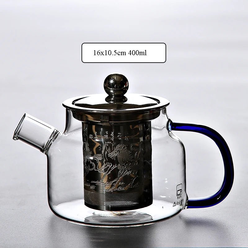 Heat - resistant glass teapot with infuser kettle for flower tea pot glass tea set - Coffee Zest online shop