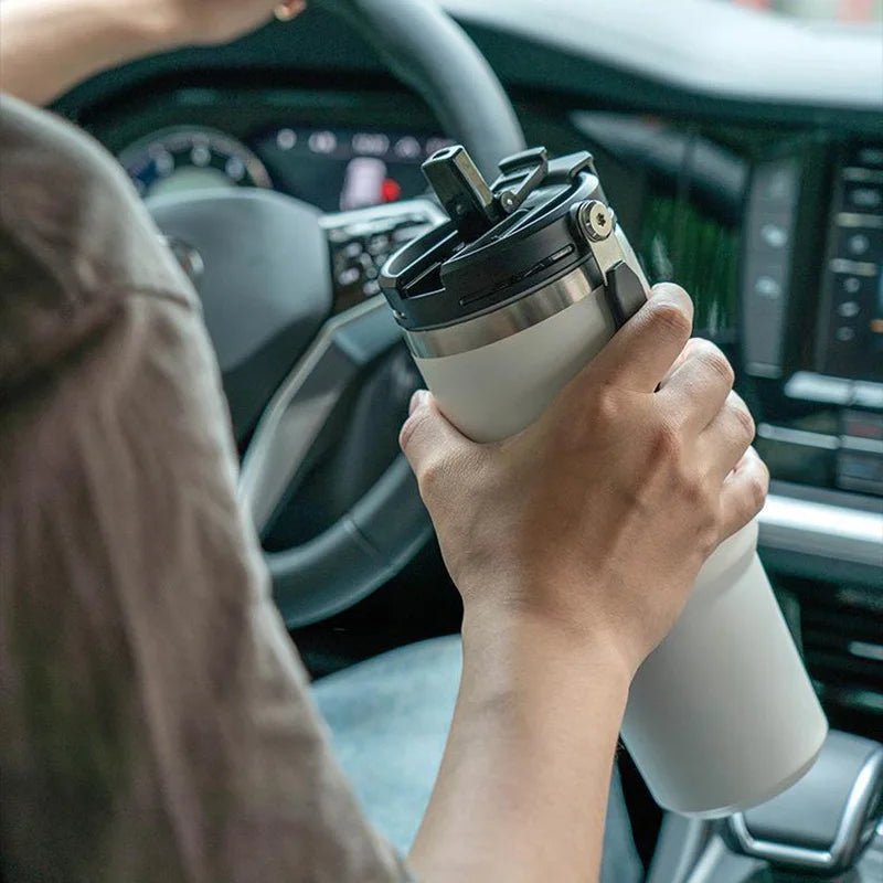 Large capacity portable insulated cup car mounted coffee cup 304 stainless steel - Coffee Zest online shop