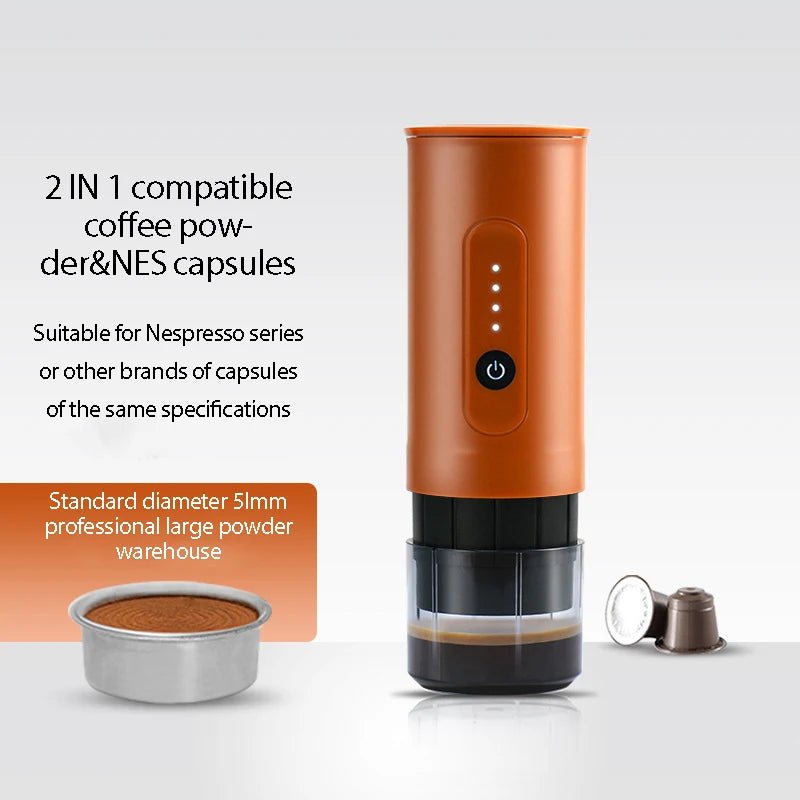portable outdoor Italian coffee machine handheld electric coffee powder capsule dual - use travel car charging - Coffee Zest online shop