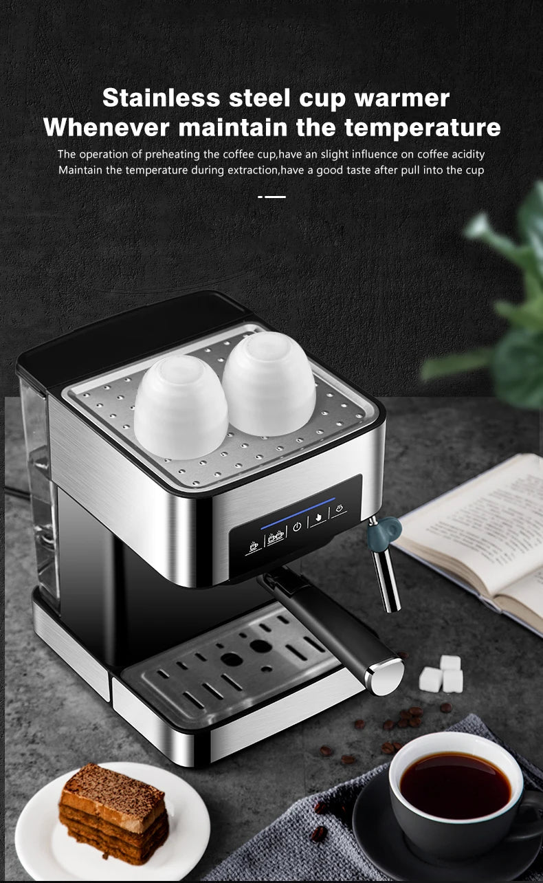 Semi - automatic espresso coffee machine 20Bar pressure extractor 3 - in - 1 with milk frother - Coffee Zest online shop