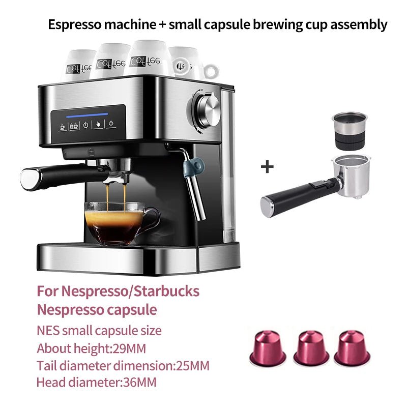 Semi - automatic espresso coffee machine 20Bar pressure extractor 3 - in - 1 with milk frother - Coffee Zest online shop