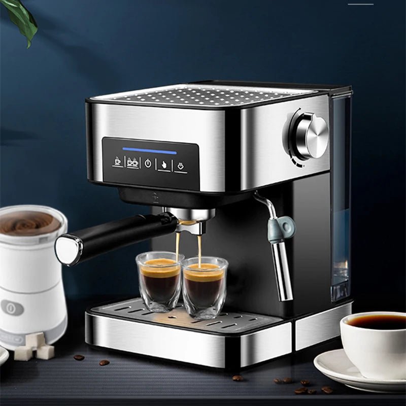 Semi - automatic espresso coffee machine 20Bar pressure extractor 3 - in - 1 with milk frother - Coffee Zest online shop