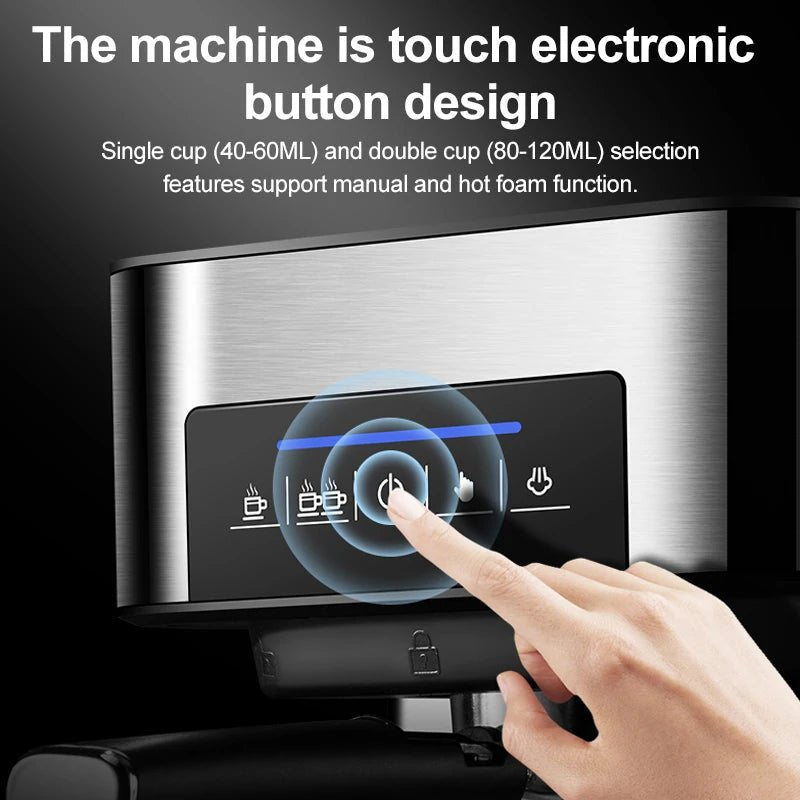 Semi - automatic espresso coffee machine 20Bar pressure extractor 3 - in - 1 with milk frother - Coffee Zest online shop