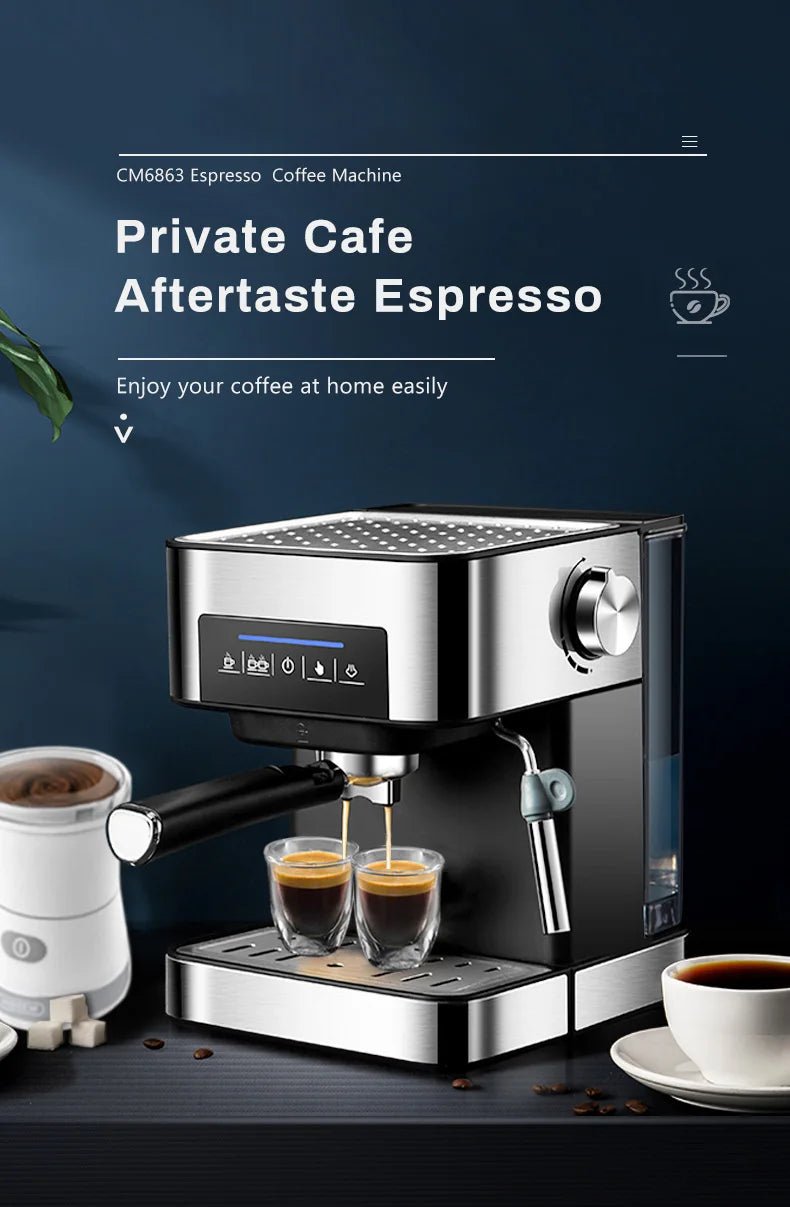 Semi - automatic espresso coffee machine 20Bar pressure extractor 3 - in - 1 with milk frother - Coffee Zest online shop