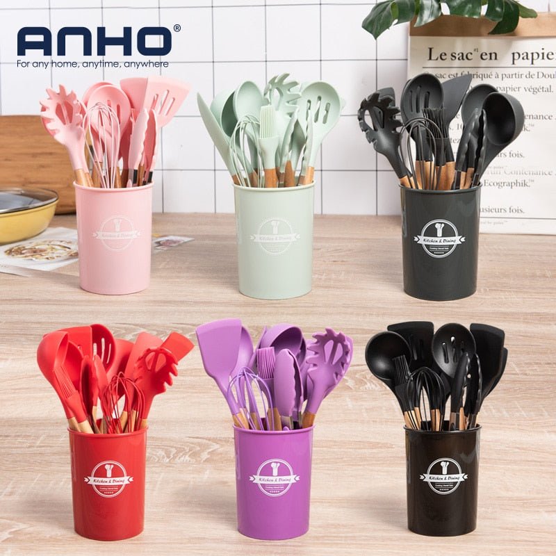 Silicone Kitchen Cooking Utensil Set Standard Non - Stick Silica Heat Resistance Kitchen Tool Accessories - Coffee Zest online shop