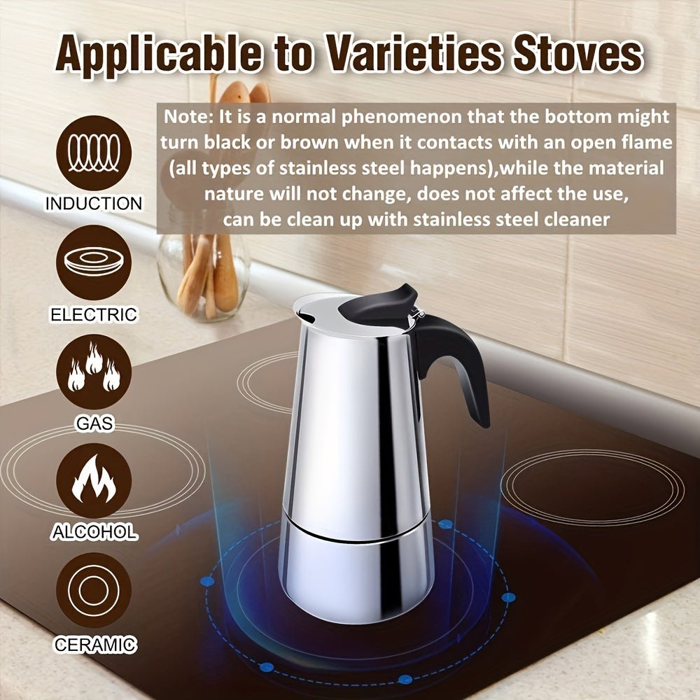 Stovetop Espresso Maker, Italian Coffee Maker Moka Pot, 300ml/6 Cup - Coffee Zest online shop