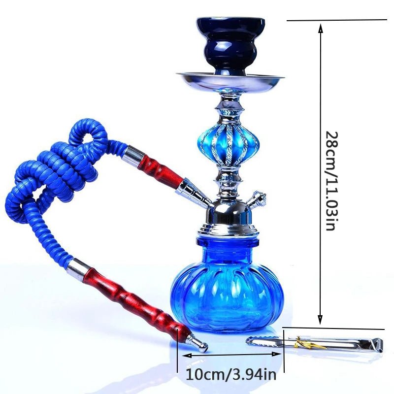 Travel Arabian Hookah Set Glass Hookah Shisha Single Hose pipe Ceramic Bowl Accessories Birthday Gift Home Decoration - Coffee Zest online shop