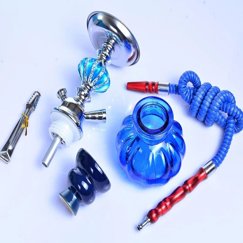 Travel Arabian Hookah Set Glass Hookah Shisha Single Hose pipe Ceramic Bowl Accessories Birthday Gift Home Decoration - Coffee Zest online shop
