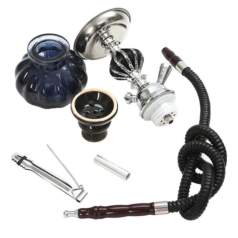 Travel Arabian Hookah Set Glass Hookah Shisha Single Hose pipe Ceramic Bowl Accessories Birthday Gift Home Decoration - Coffee Zest online shop