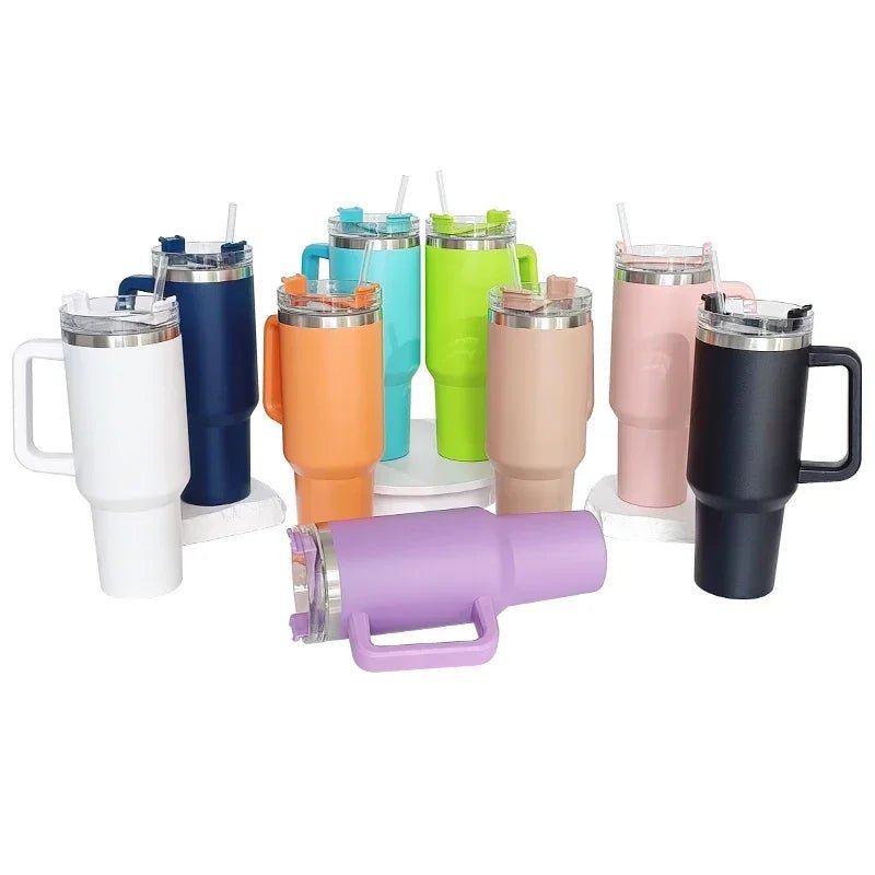 Tumbler With Handle Insulated With Lids Straw Stainless Steel Coffee Cup Travel Mug - Coffee Zest online shop